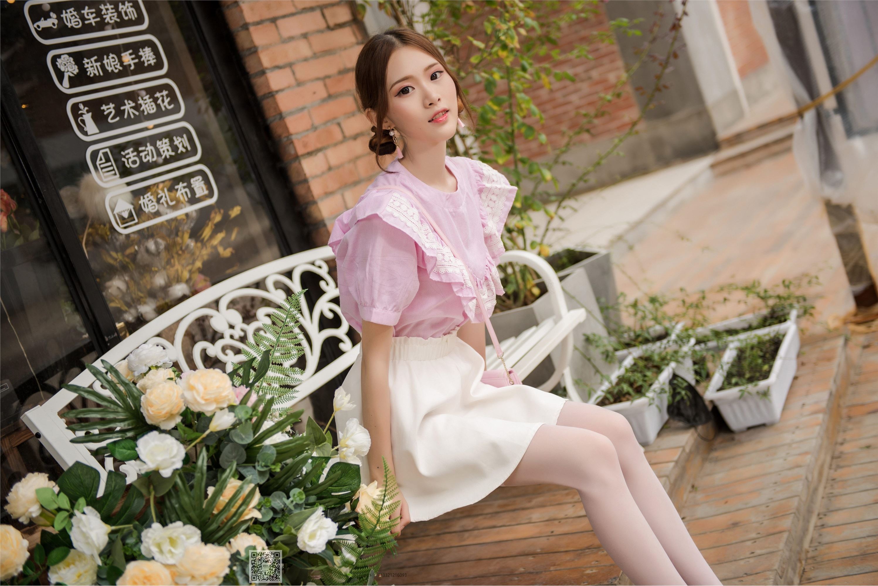 SSA丝社 NO.009 小琪琪 超薄5D长筒袜街拍